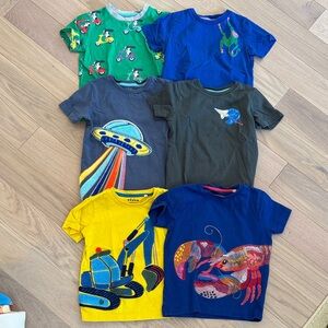 Mini Boden Kids Graphic Tees in Blue, Green, Yellow, and Black